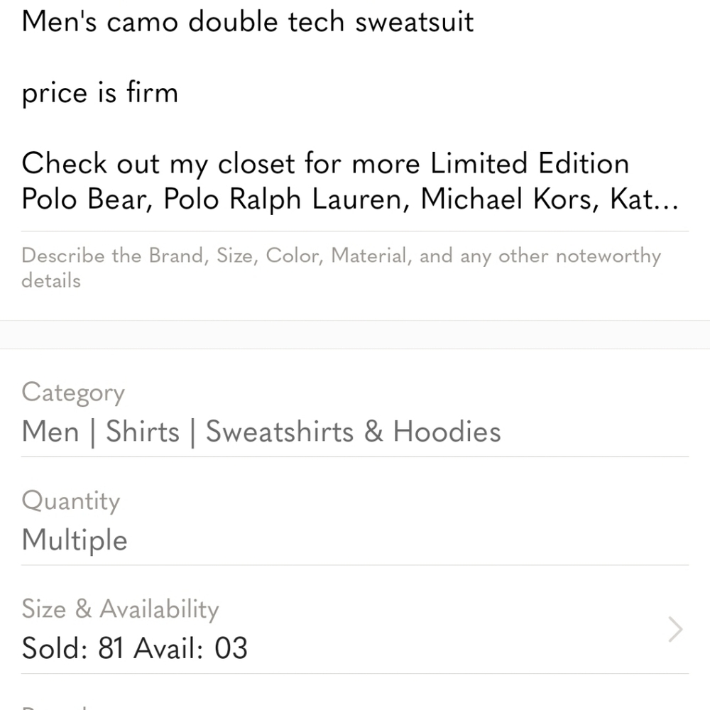 Polo Ralph Lauren Sweatsuit - Picture 9 of 9